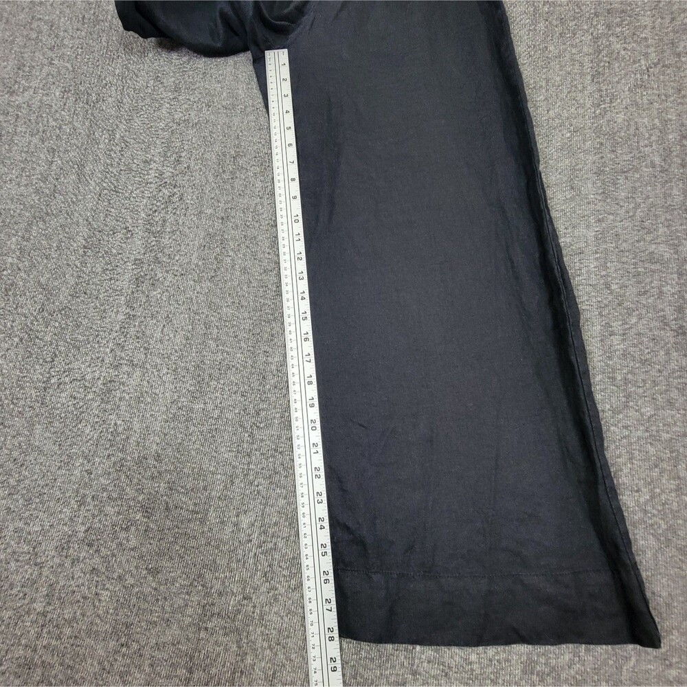 Magaschoni Black Wide Leg Linen Pants - Picture 5 of 11